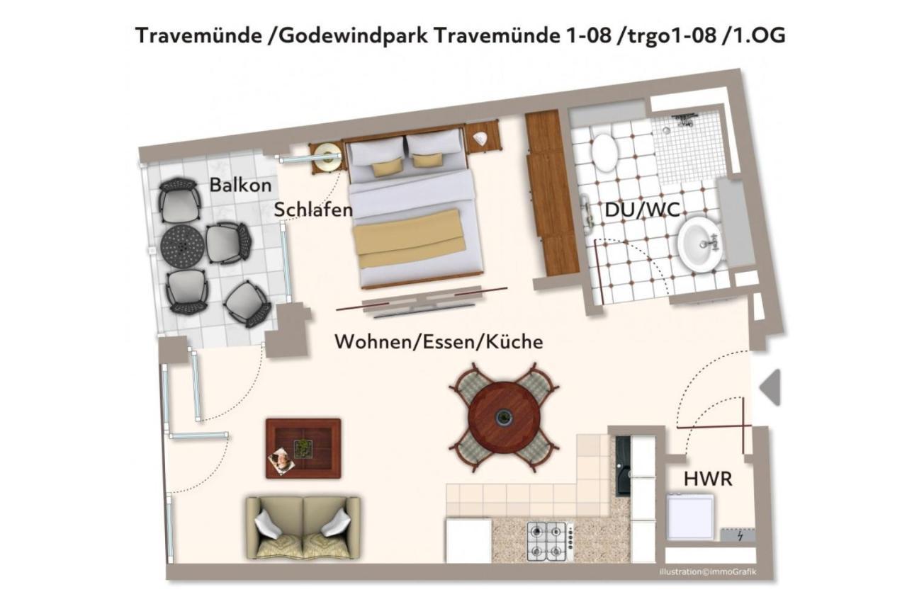 吕贝克Godewindpark Travemuende Godewindpark Travemuende 1-08公寓 外观 照片
